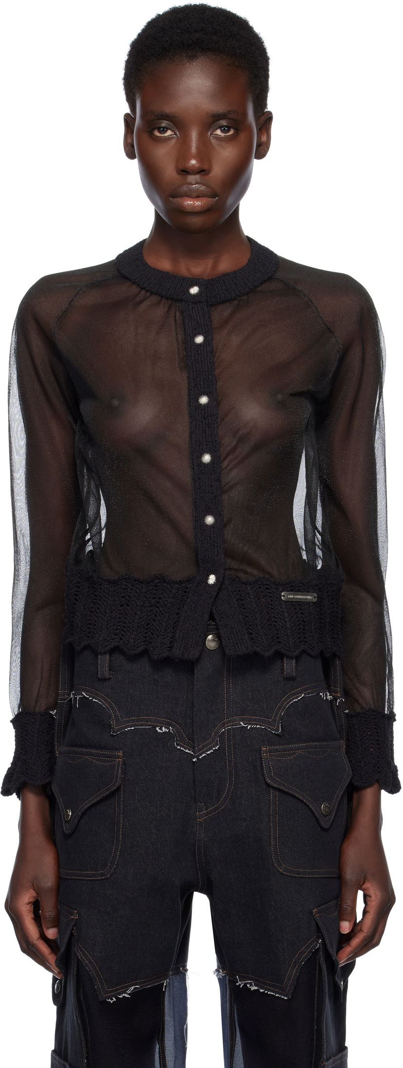 Sweater Andersson Bell Andersson Bell Sheer Knit Cardigan Sort | atb1327w