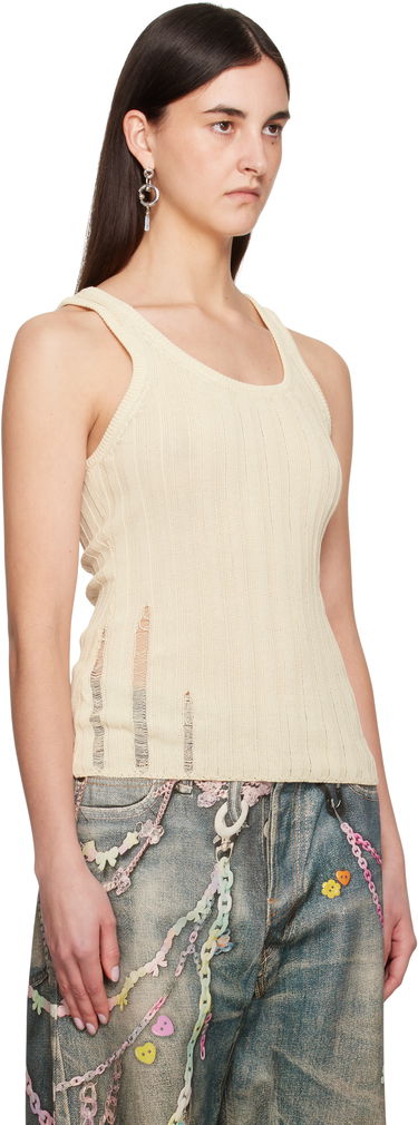 Tanktop Acne Studios Acne Studios Open Cotton Tank Top Beige | A60565-, 1