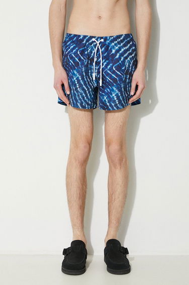 Badetøj Marcelo Burlon Aop Sound Waves Swim Shorts Blå | CMFA003S24FAB0024501, 0
