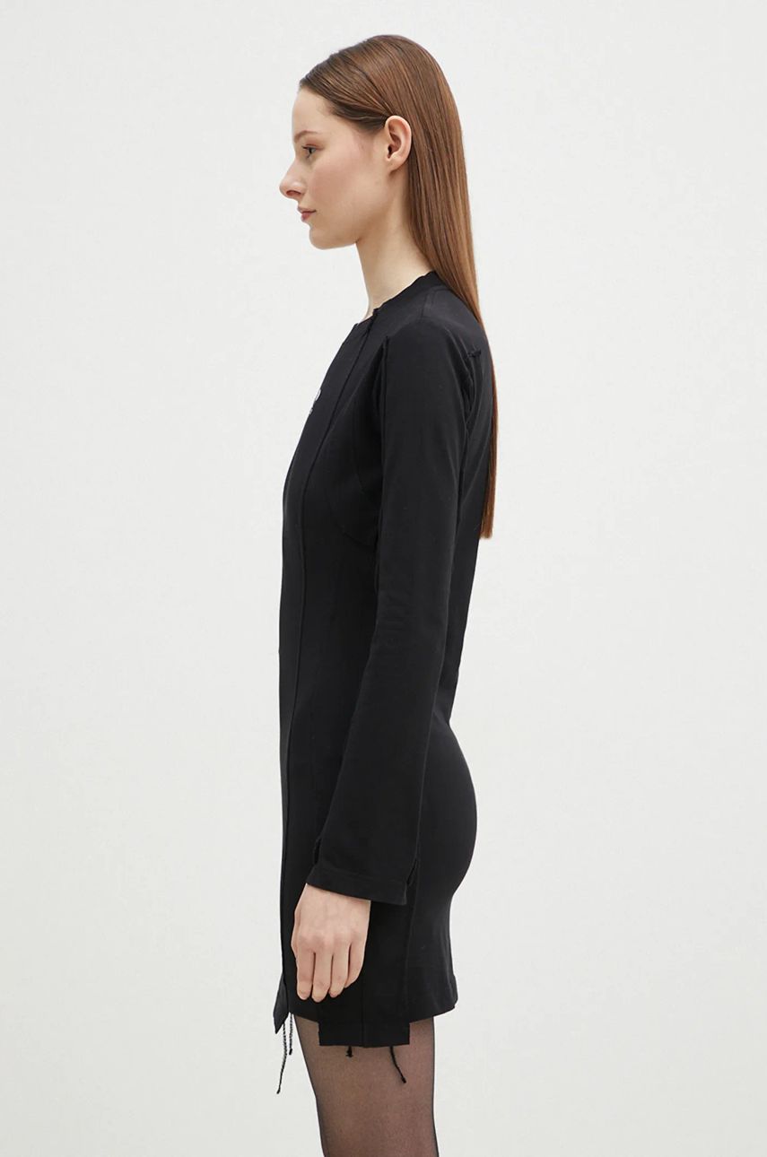 Kjole VETEMENTS VETEMENTS Oval Logo Cut-Up Mini Dress Sort | WA66DR610BW, 1