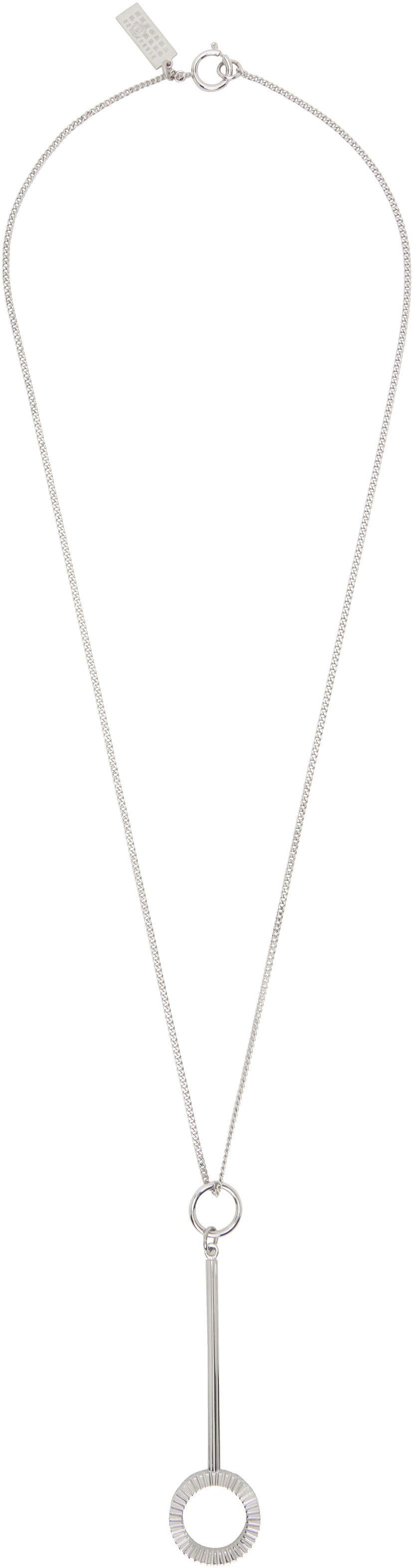 Halskæde Maison Margiela MM6 Maison Margiela Curb Chain Pendant Necklace Metalisk | SM7UU0076 P7352
