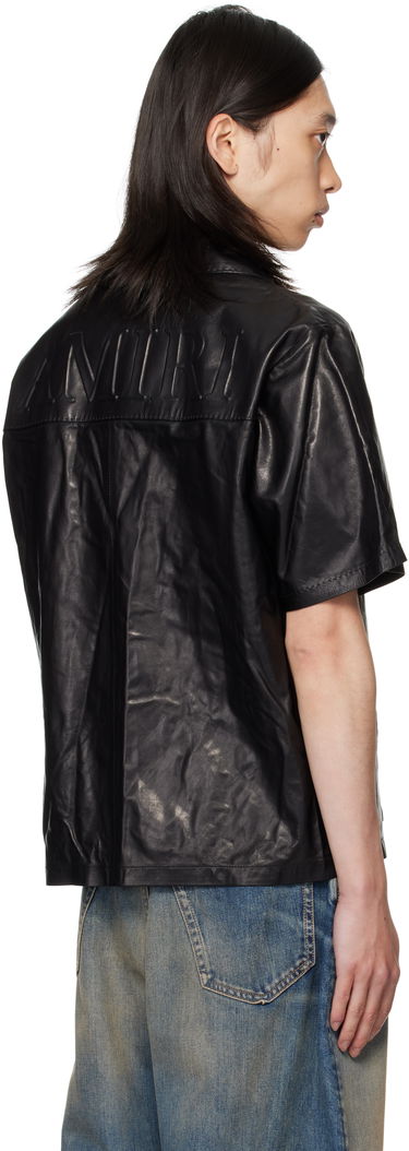 Skjorte AMIRI AMIRI Lightweight Camp Leather Shirt Sort | AMLTIR1017, 2
