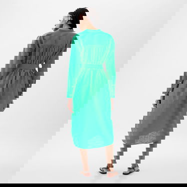 Kjole GAP Dresses Longsleeve Linen Maxi Dress Simply Green Grøn | 857614-03, 2