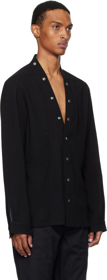 Skjorte Rick Owens Concordians Larry Fogpocket Shirt Sort | RU02E1287 WA, 1