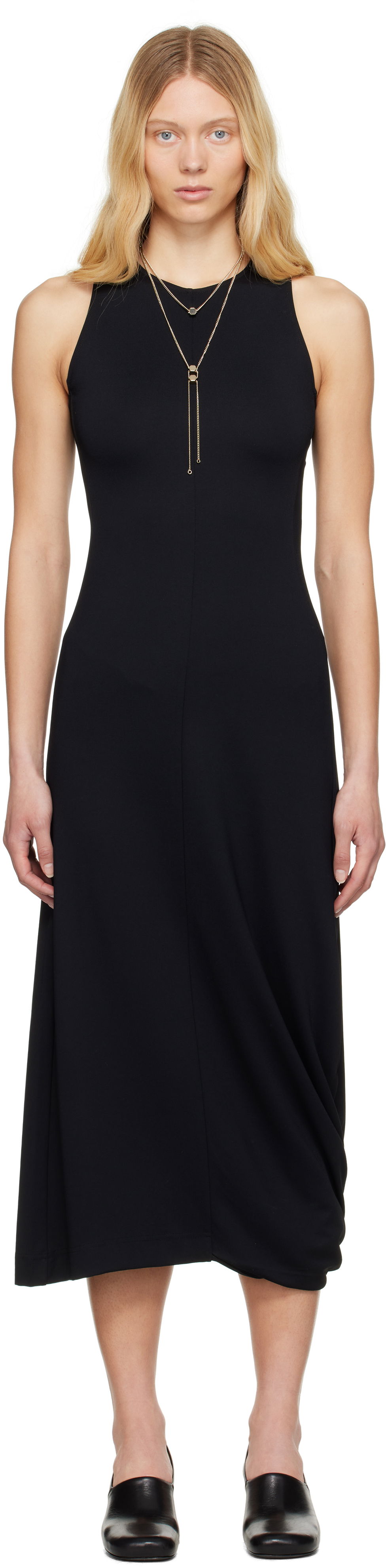 Kjole LEMAIRE Lemaire Twisted Hem Midi Dress Sort | DR1106 LJ1034, 0