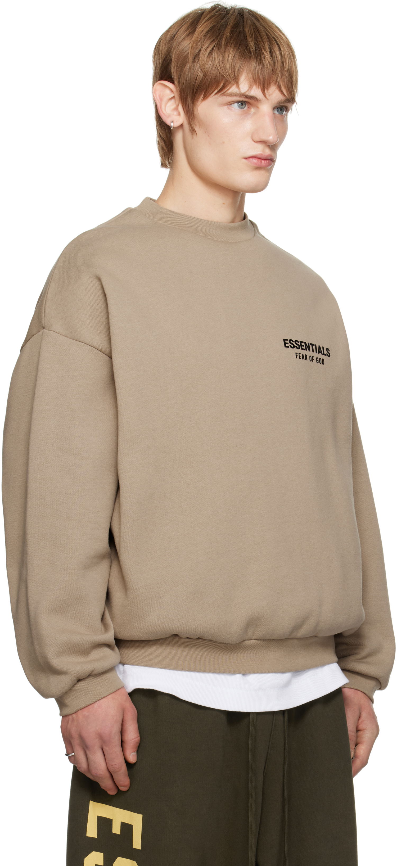 Sweater Fear of God Fear of God ESSENTIALS Fleece Crewneck Sweatshirt Beige | 192HO246267F, 1