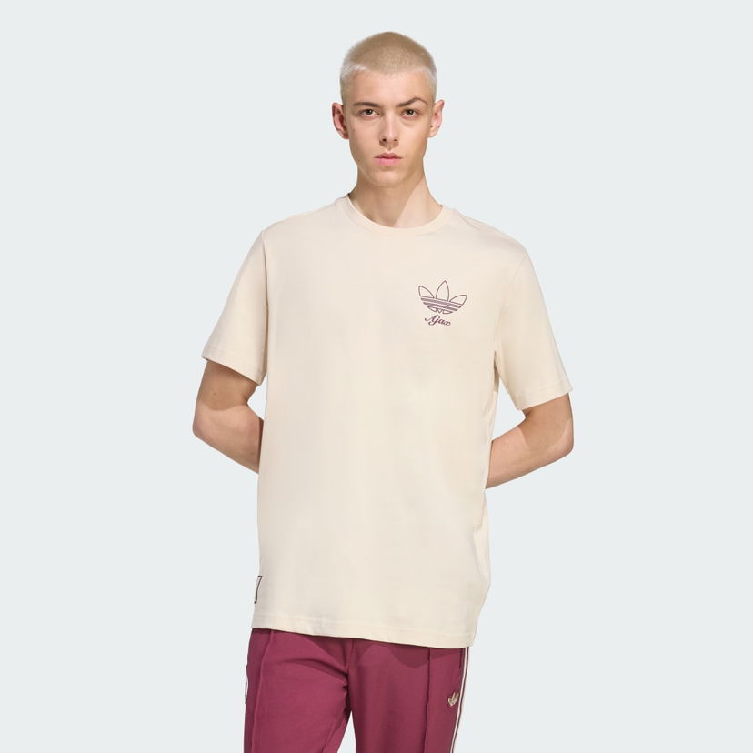 T-shirt adidas Performance Ajax Amsterdam Terrace Icons T-Shirt Beige | JM7353