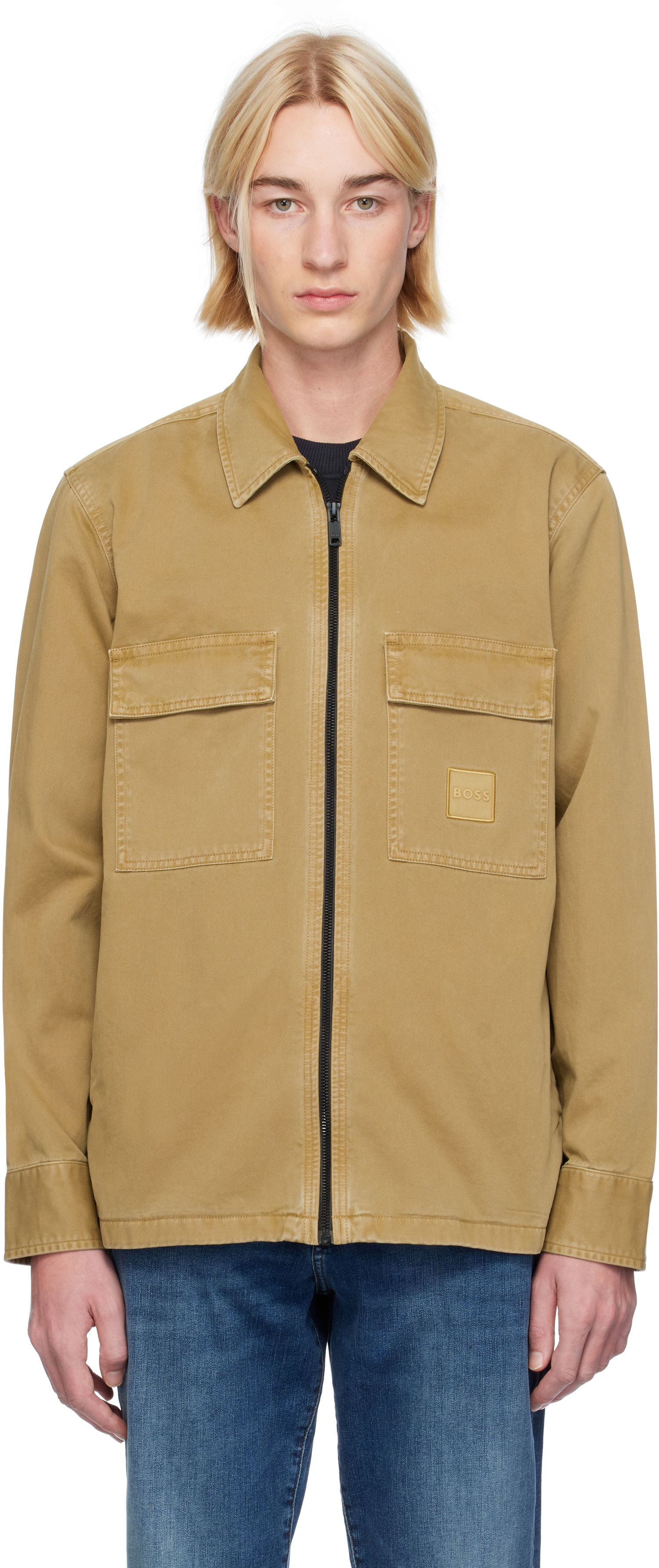 Skjorte BOSS Flap Pocket Overshirt Beige | 50530853, 0