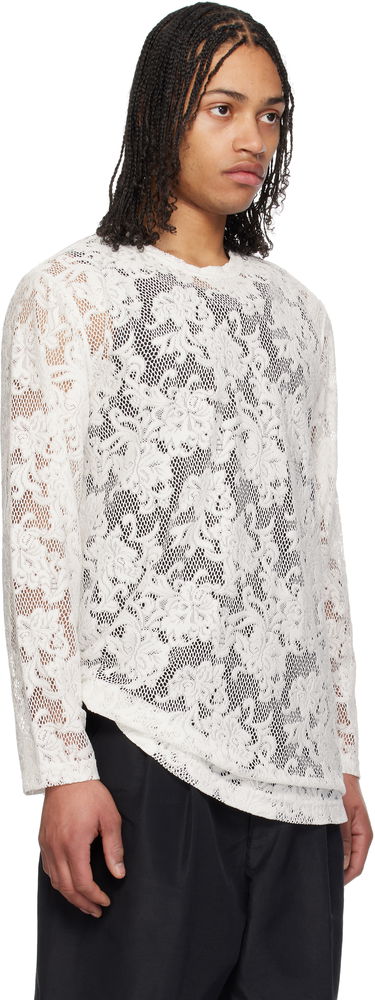 Skjorte Comme des Garçons Comme des Garçons Homme Plus Raschel Lace T-Shirt Sort | PO-T036-051, 4