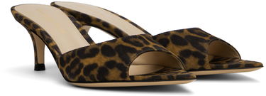 Tilbehør Gianvito Rossi Gianvito Rossi Elle 55 Suede Leopard Print Mules Brun | G15110.55RIC.CMD, 3