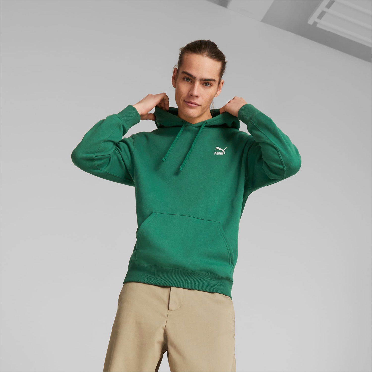 Sweatshirt Puma Classics Hoodie Grøn | 535596_37, 1