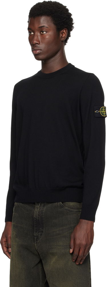 Sweatshirt Stone Island Stone Island Light RWS Geelong Wool Sweatshirt Sort | K2S15 5100071 S00C4, 3