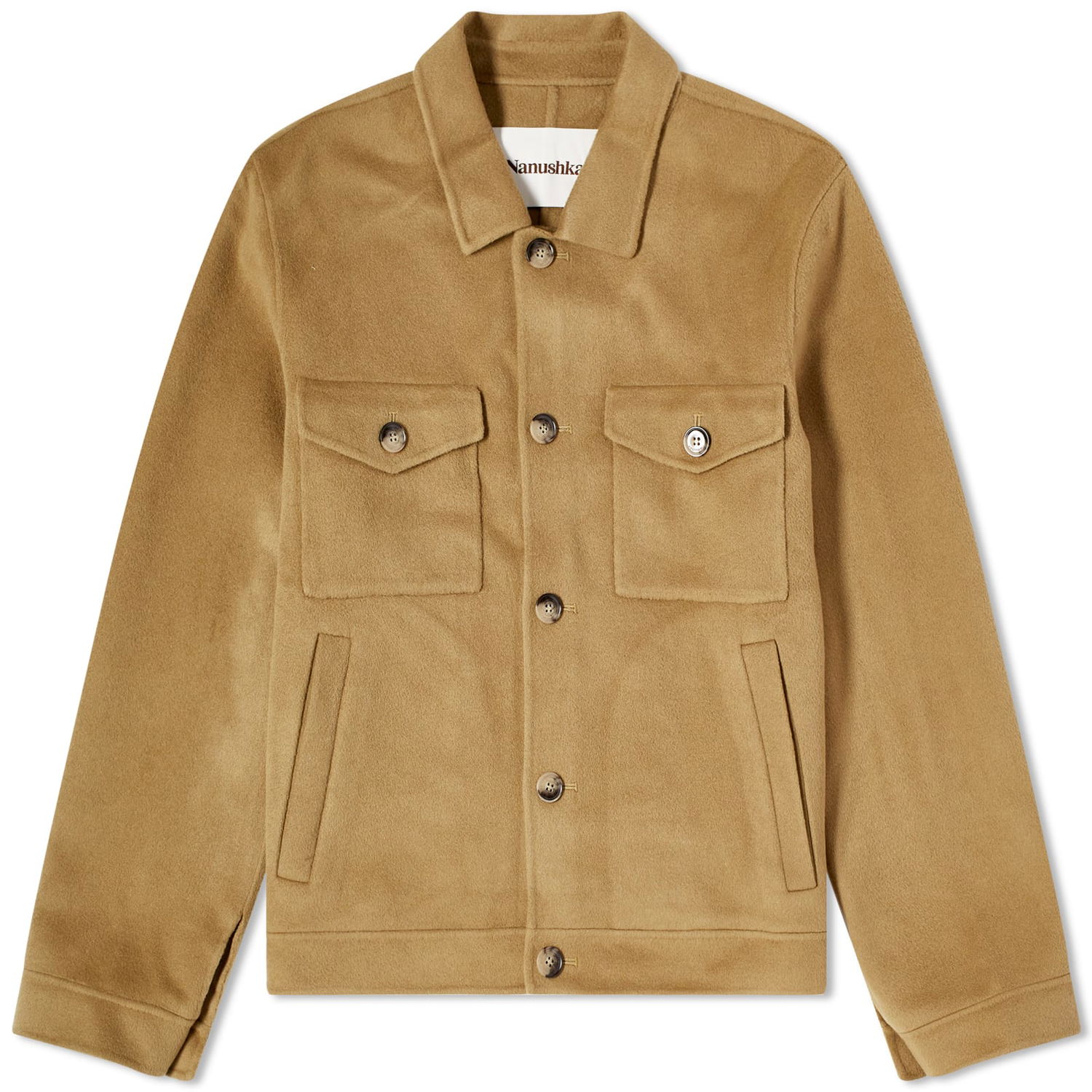 Jakke Nanushka Rhys Wool Overshirt Beige | NM23PFOW00865, 0