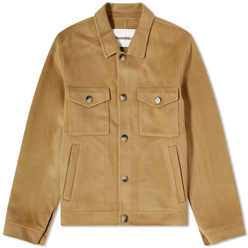 Jakke Nanushka Rhys Wool Overshirt Beige | NM23PFOW00865