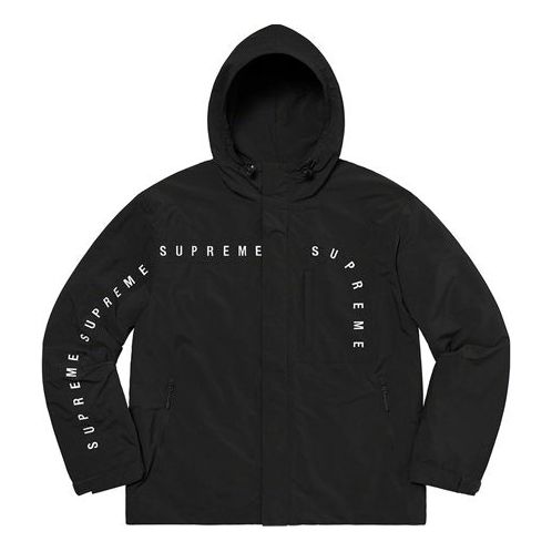 Vindjakke Supreme Curve Logos Ripstop Jacket Sort | SUP-FW20-162