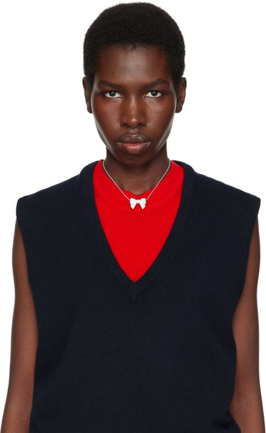 Halskæde SHUSHU/TONG YVMIN Edition Double-Sided Ceramics Bowknot Necklace Hvid | 25639WHT00NN, 2