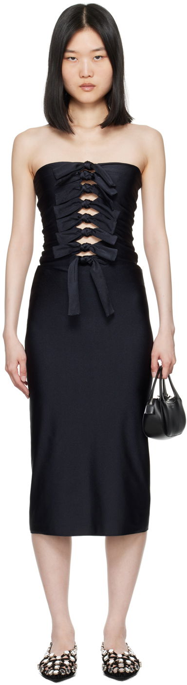 Kjole Coperni Knot Midi Dress Sort | COPR110BIS545