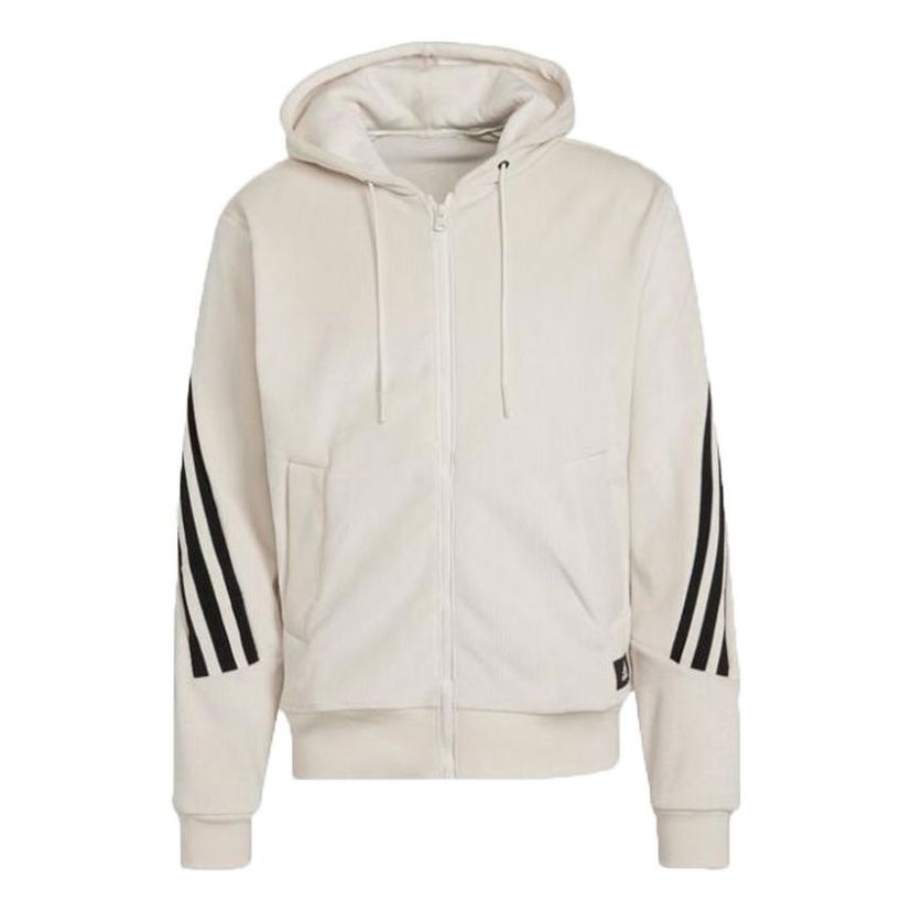 Sweatshirt adidas Originals Adidas Back Stripe Velvet Hooded Jacket Beige | H47895