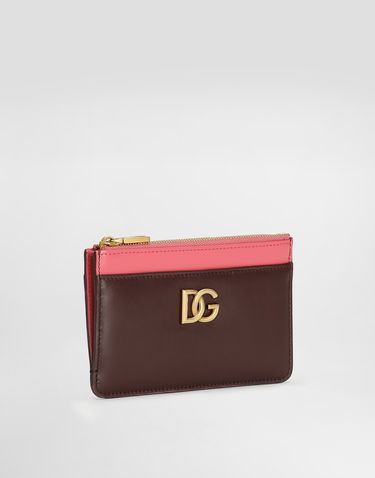 Tegnebog Dolce & Gabbana Dolce & Gabbana Calfskin Card Holder with DG Logo Lyserød | BI1261A9M758K384, 1