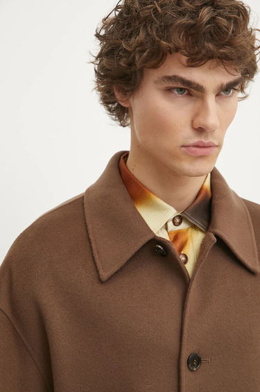 Frakker Nanushka Wool Overcoat with Belted Waist Brun | NM24FWJK02678, 3