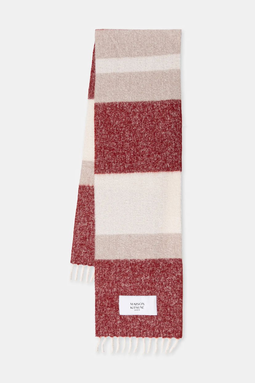 Tørklæde MAISON KITSUNÉ Alpaca Striped Scarf Flerfarvet | PM06203WA0022