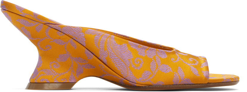 Skopleje Dries Van Noten Dries Van Noten Open-Toe Jacquard Mules Orange | WS251-1561-730
