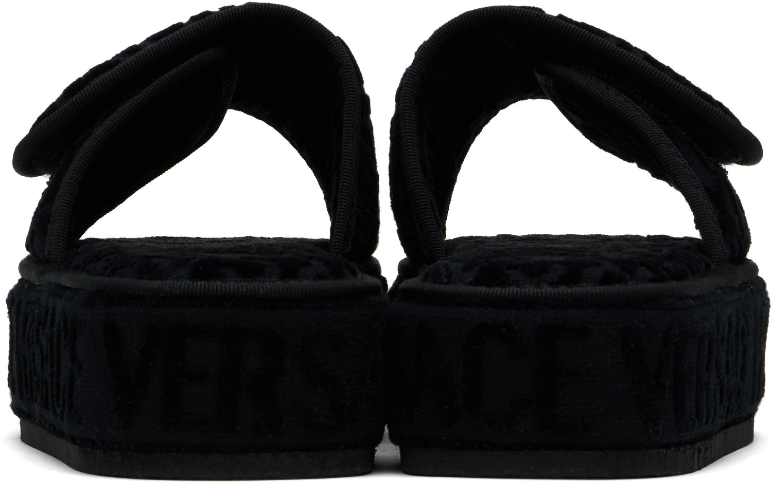 Tøj Versace Versace 'Versace' Allover Slippers Sort | ZSL000003_ZCOSP052, 1