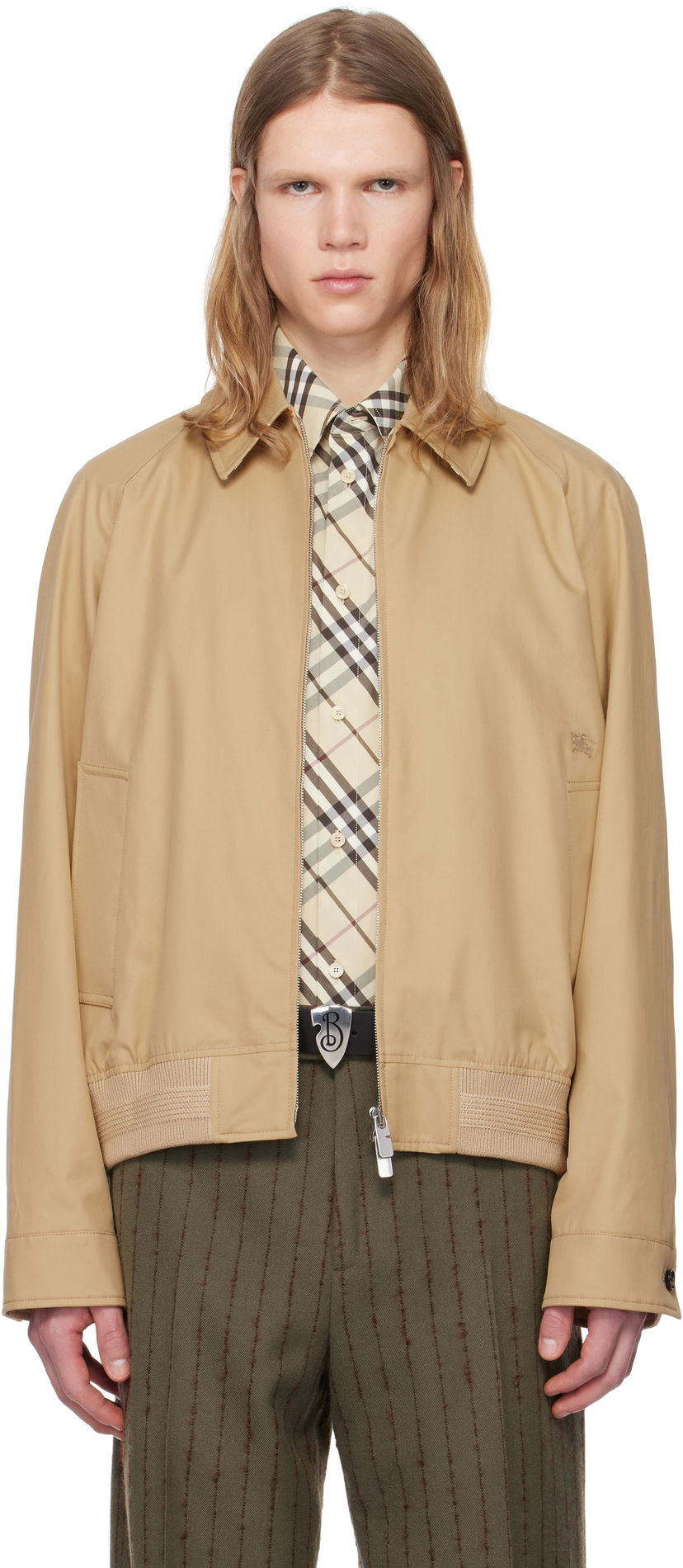 Bomberjakke Burberry Burberry Gabardine Chester Harrington Jacket Beige | 8093199