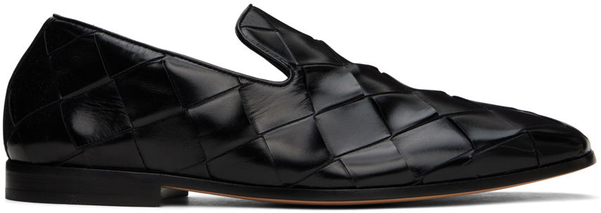 Tøj Bottega Veneta Bottega Veneta Roma Woven Leather Loafers Sort | 775293V3H90, 0