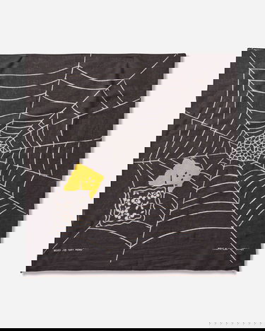 Tørklæde KAPITAL Fastcolor Selvedge Bandana Spider Peckish Sort | K2504BA529 BLACK, 4