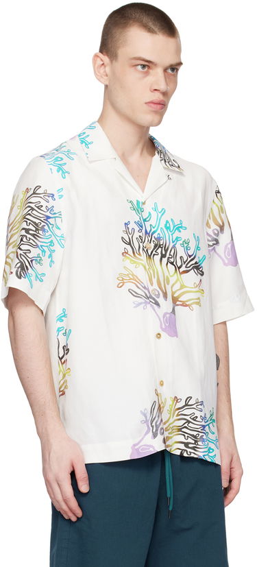 Skjorte Paul Smith Paul Smith Coral Print Resort Shirt Hvid | M1R-905U-K01924-02, 1