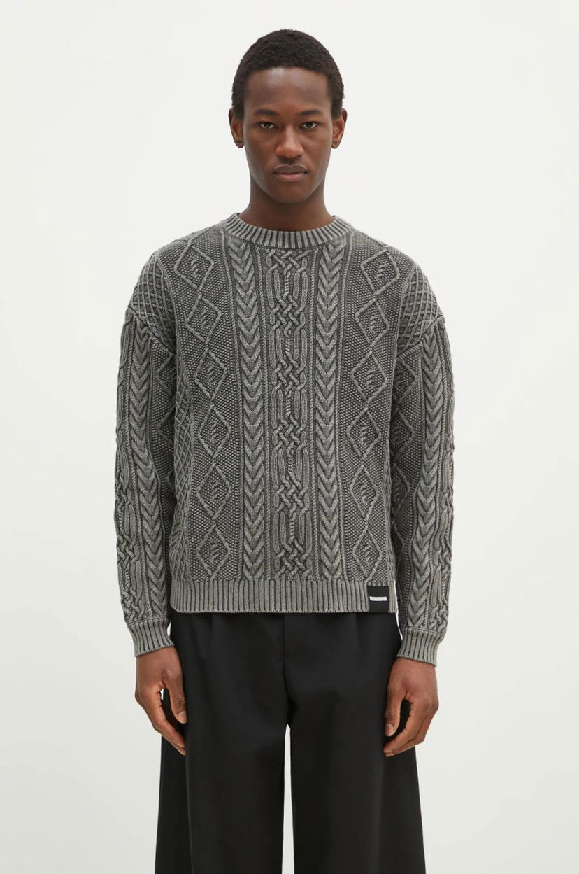 Sweater Neighborhood NEIGHBORHOOD Cable Knit Sweater Grå | 24213NH.KNM01