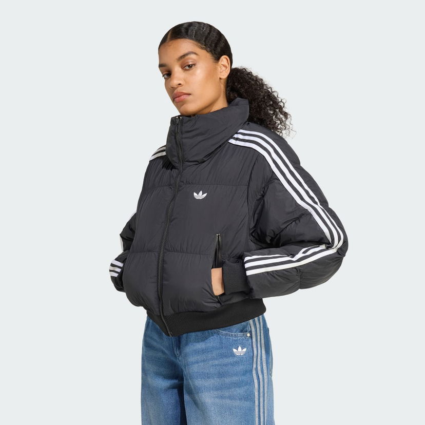 Puffer jakke adidas Performance Adicolor Cropped Puffer Jacket Sort | JX2970