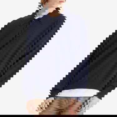 Sweater Róhe Rohe Knitted Long Sleeve Polo Mørkeblå | 314-23-413, 2