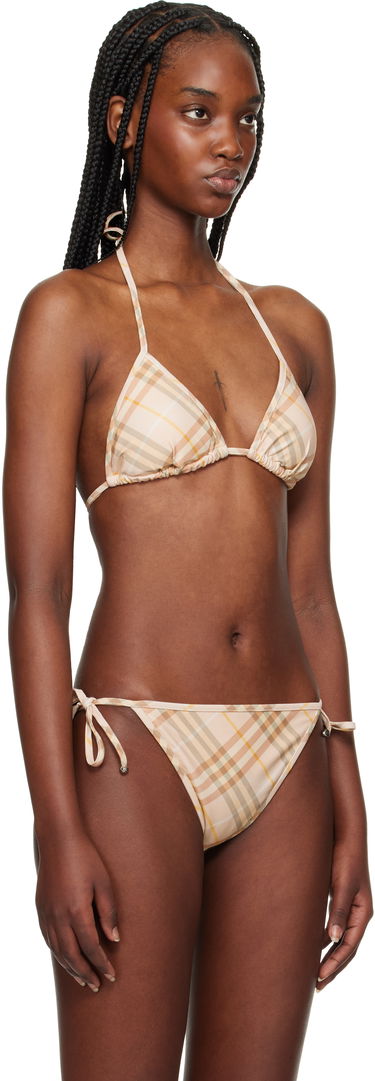 Badetøj Burberry Burberry Check Triangle Bikini Top Beige | 8108593, 1