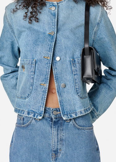 Jakke AXEL ARIGATO Collarless Denim Jacket Blå | A3051001, 7