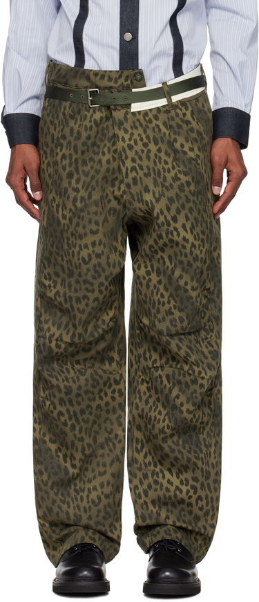 Jeans Andersson Bell Andersson Bell Leopard Cross-Over Wide Leg Jeans Grøn | apa803u, 0