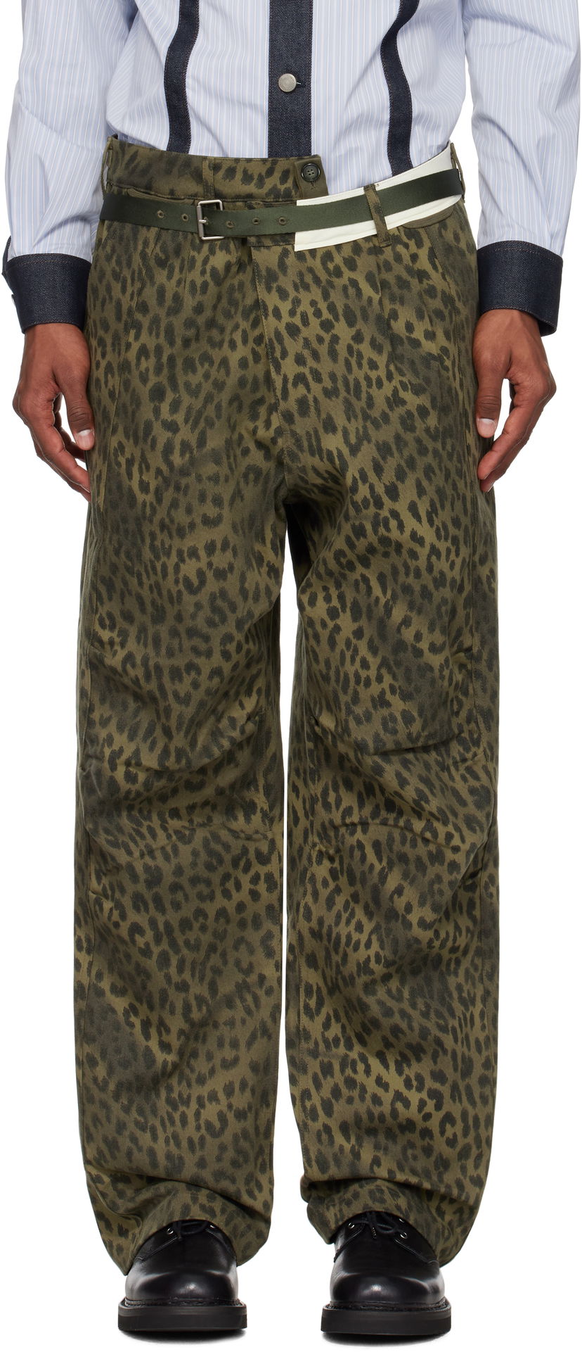 Jeans Andersson Bell Andersson Bell Leopard Cross-Over Wide Leg Jeans Grøn | apa803u