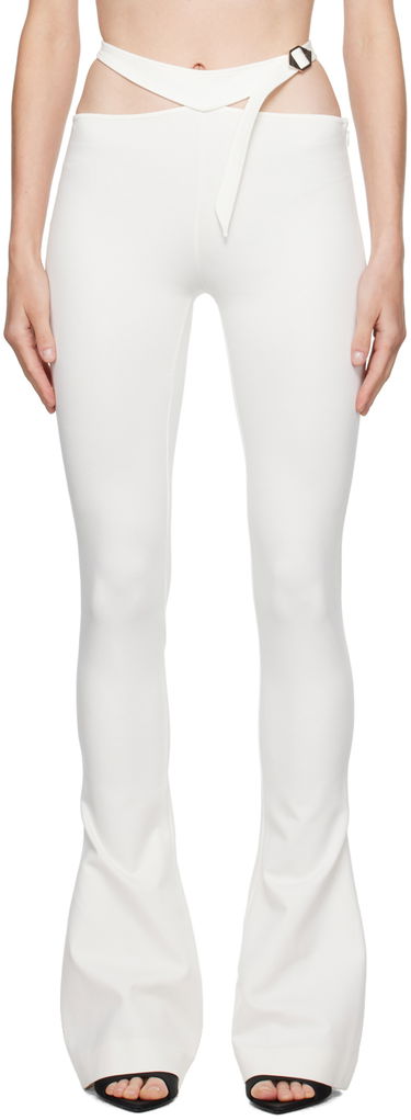 Bukser The Attico Attico Pin-Buckle Flare Pants Hvid | 241WCP166 RY02, 0