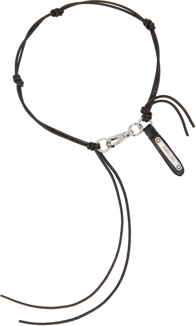 Halskæde OUR LEGACY Our Legacy Ladon Super Slim Leather Necklace Brun | A2258SFL