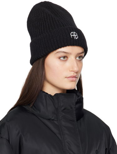 Beanie Anine Bing Anine Bing Elia Ribbed Knit Beanie Sort | A-12-10511-BLK1, 1