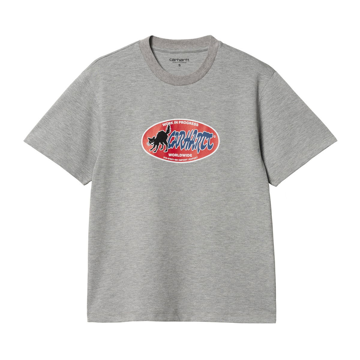 T-shirt Carhartt WIP Cat Sticker T-Shirt Grå | I032884_V6_XX, 0