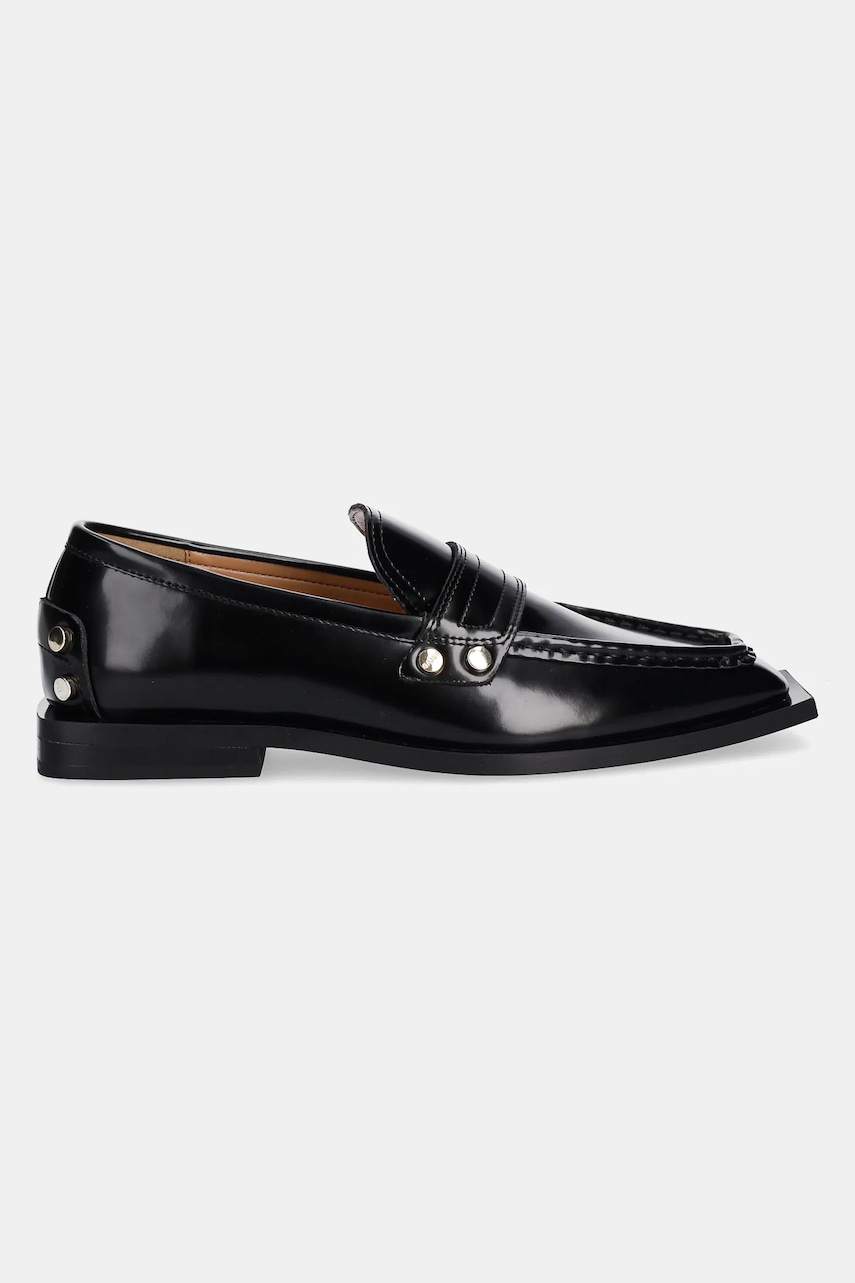Sneakers og sko GANNI GANNI Studs Square Toe Loafers Sort | S3178, 1