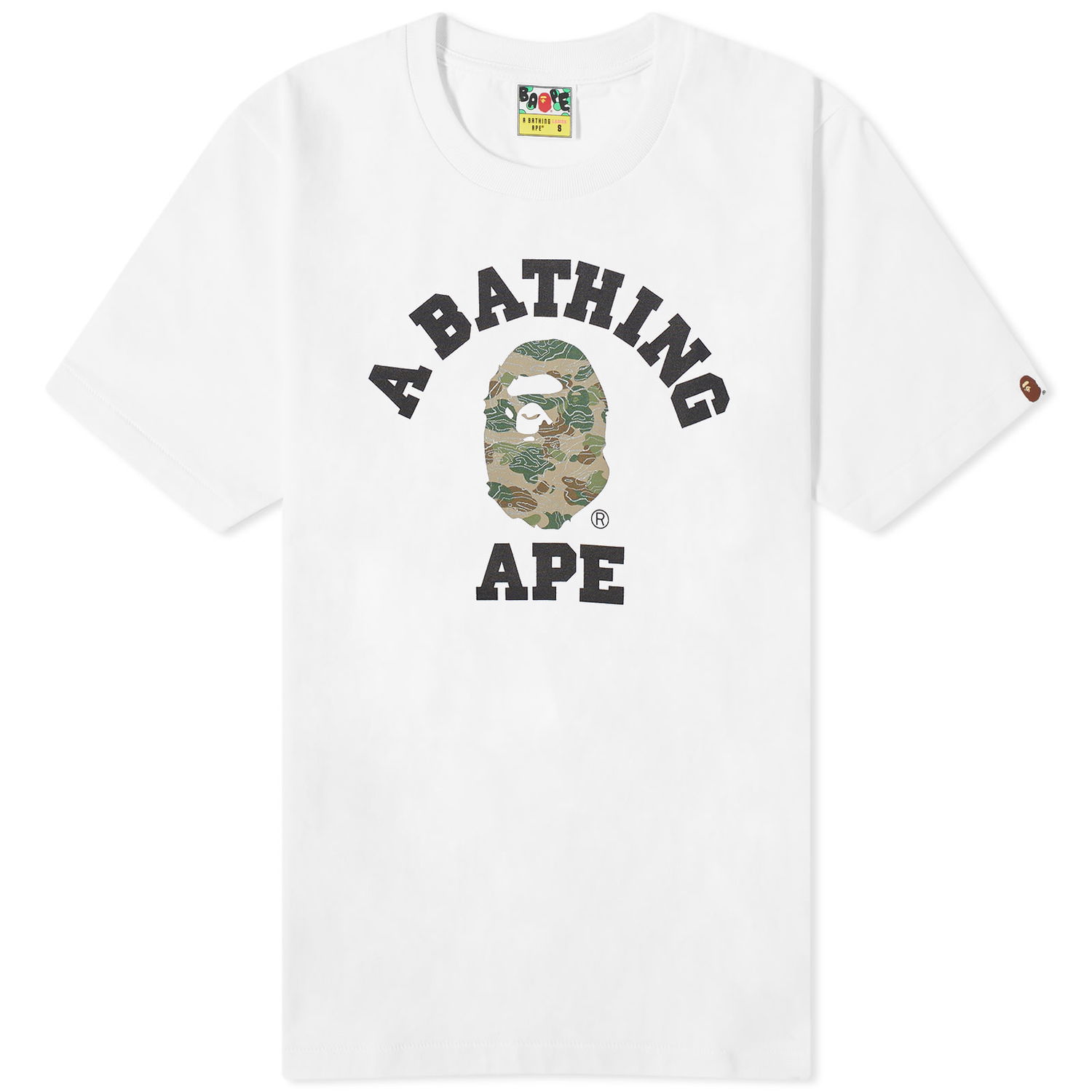 T-shirt BAPE Layered Line Camo College T-Shirt Hvid | 001TEJ801026M-WHT, 0