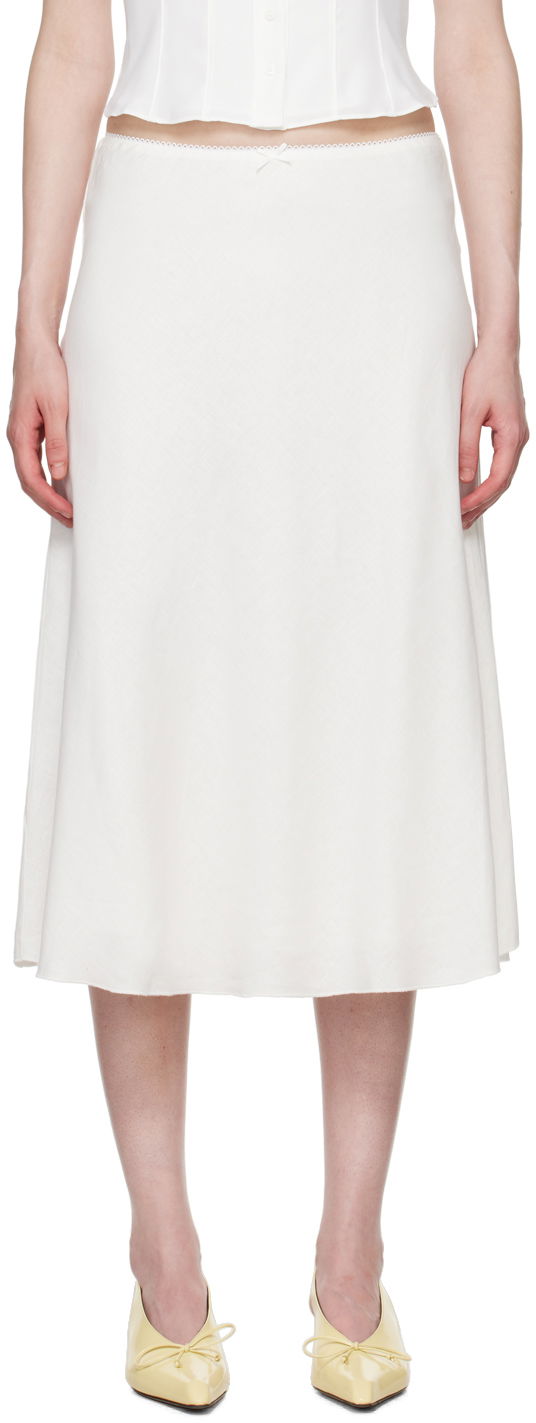 Nederdel GUIZIO Guizio Paloma Midi Skirt Hvid | P24313W085