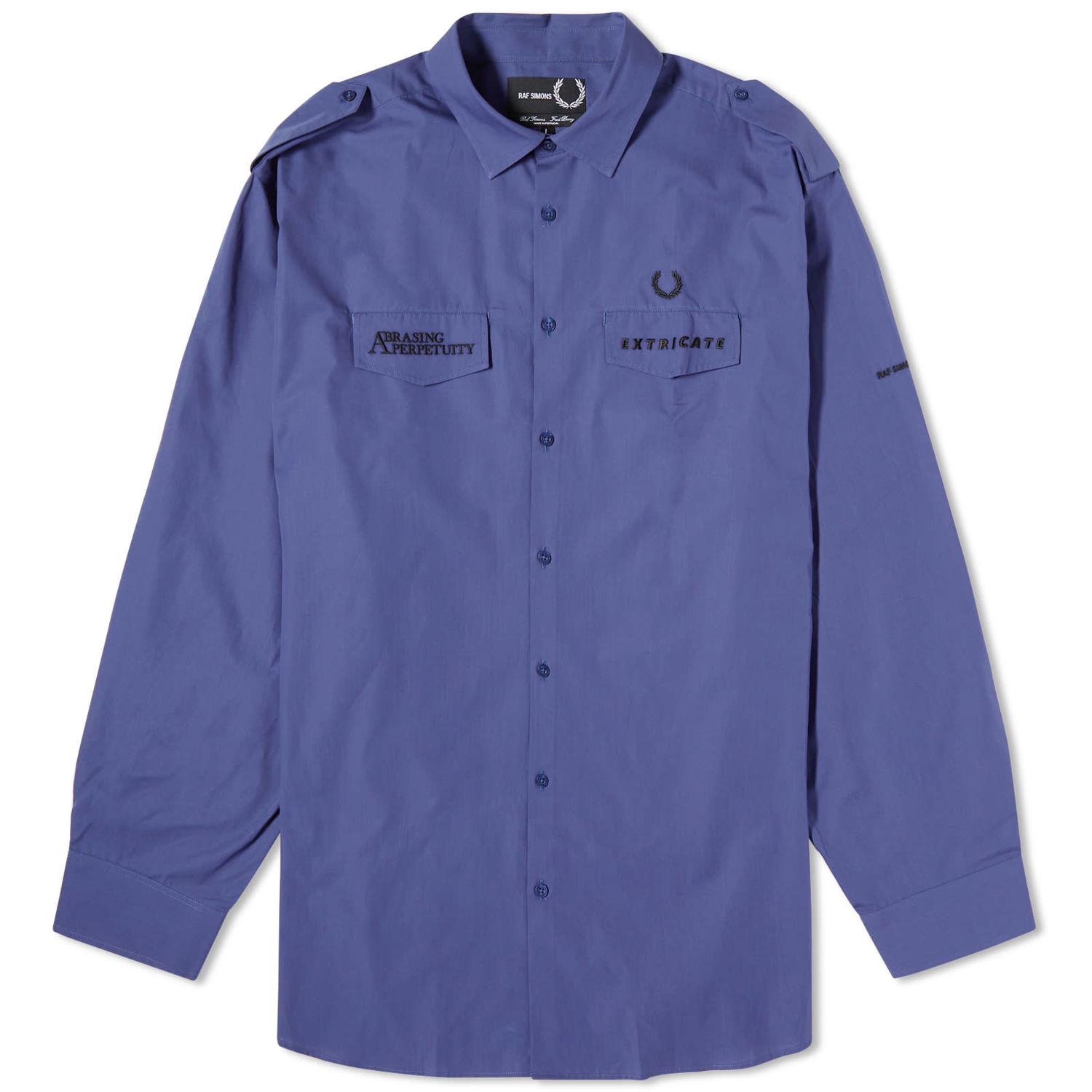 Skjorte Fred Perry Raf Simons x Oversized Uniform Shirt Mørkeblå | SM6514-139, 0