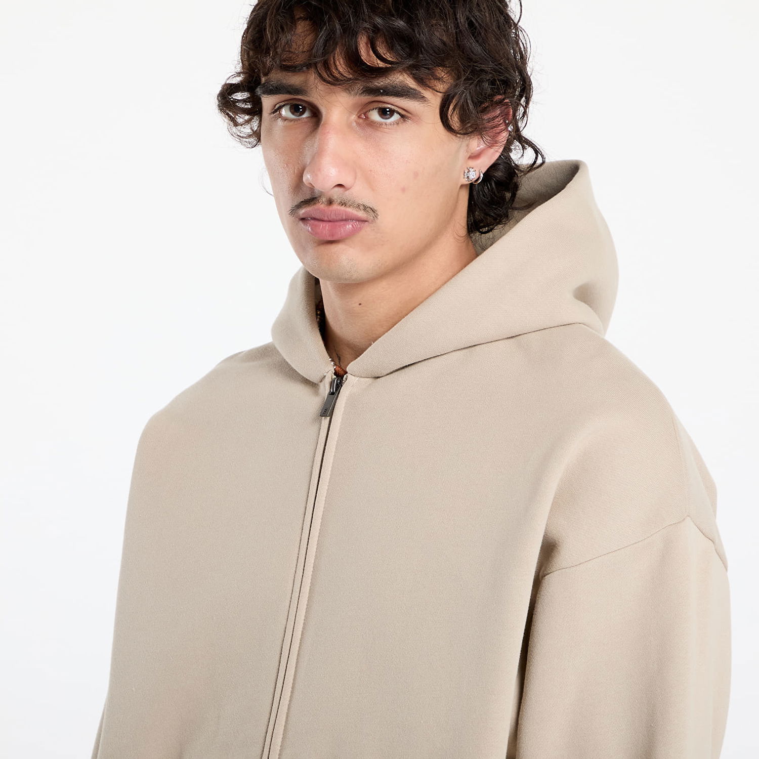 Sweatshirt Fear of God Fear of God Essentials Classic Full Zip Hoodie Beige | 192SP254781F-198, 1