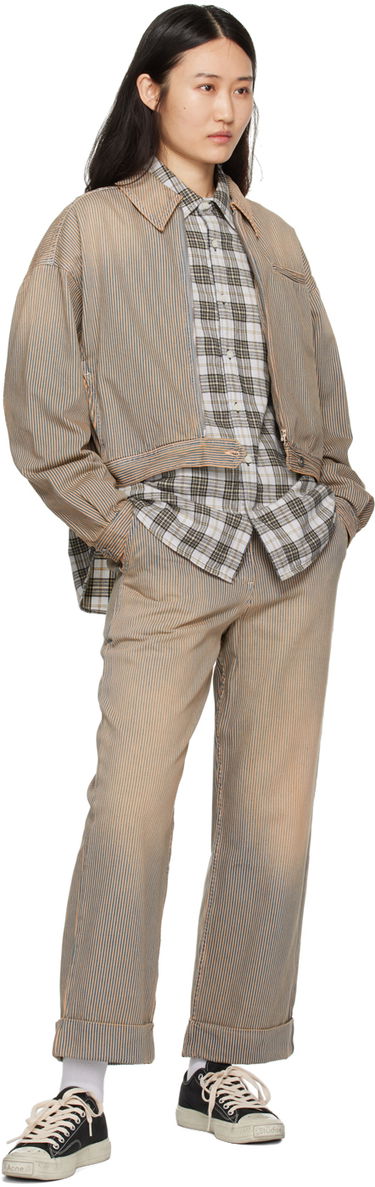 Bukser YMC Striped Sailor Trousers Beige | Q4WAC, 3