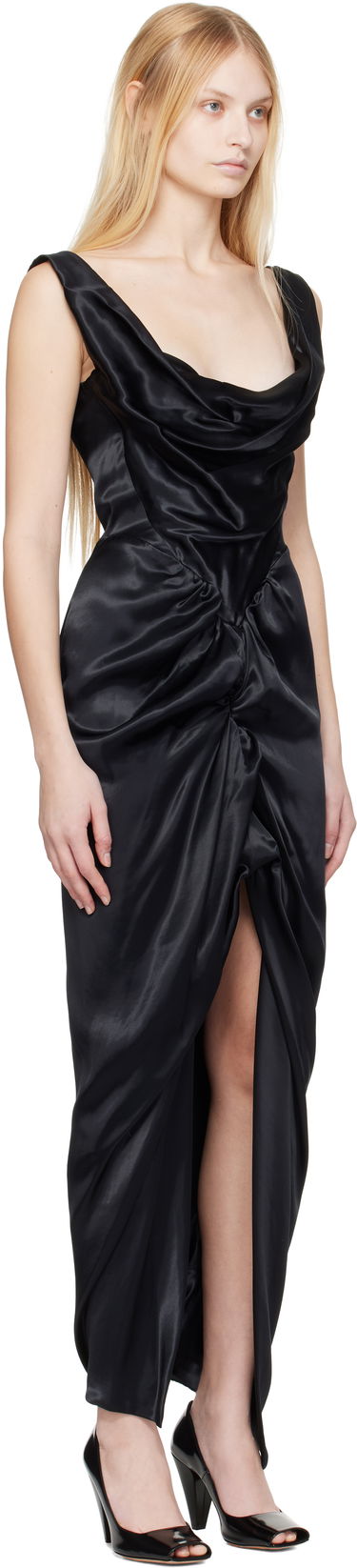 Kjole Vivienne Westwood Vivienne Westwood Panther Draped Maxi Dress Sort | 1101035B-W0128-, 1