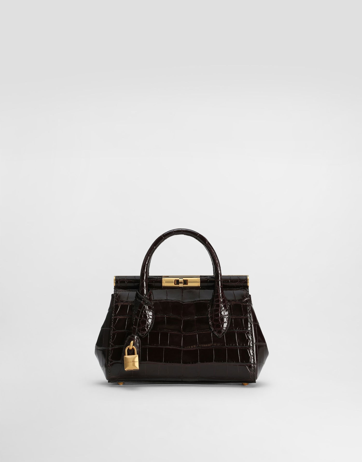 Håndtaske Dolce & Gabbana Dolce & Gabbana Marlene Day Mini Polished Alligator Handbag Brun | BB7744A2R0880077, 0